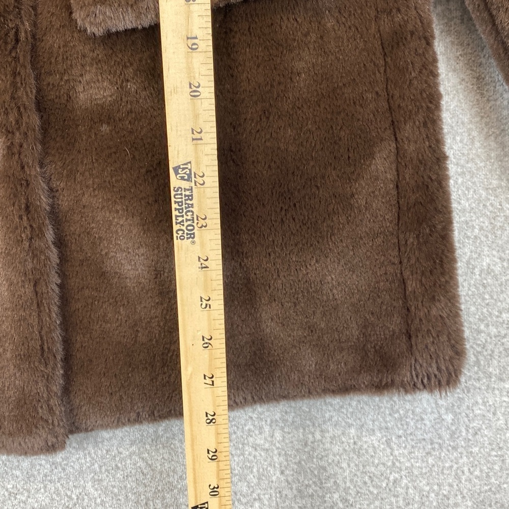 Warehouse super soft faux fur blazer coat size 8 small brown chic warm - Picture 5 of 11